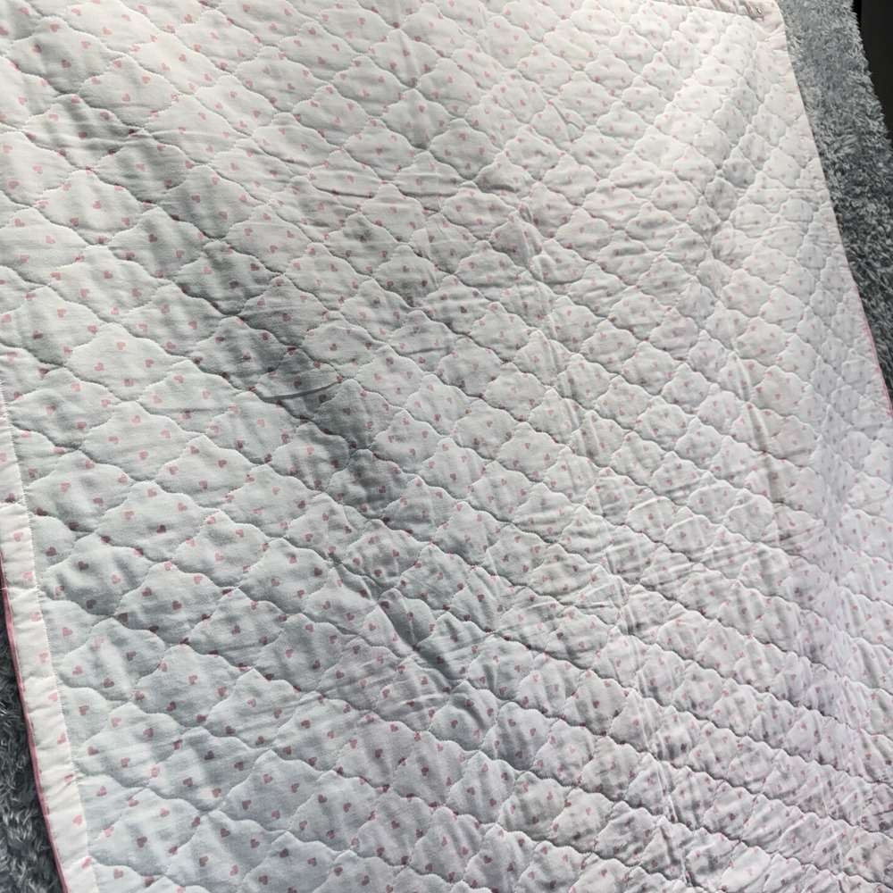 Precious Moments Flower Girl Child Kid Goose Baby Quilt Comforter Blanket Pink - Picture 10 of 13